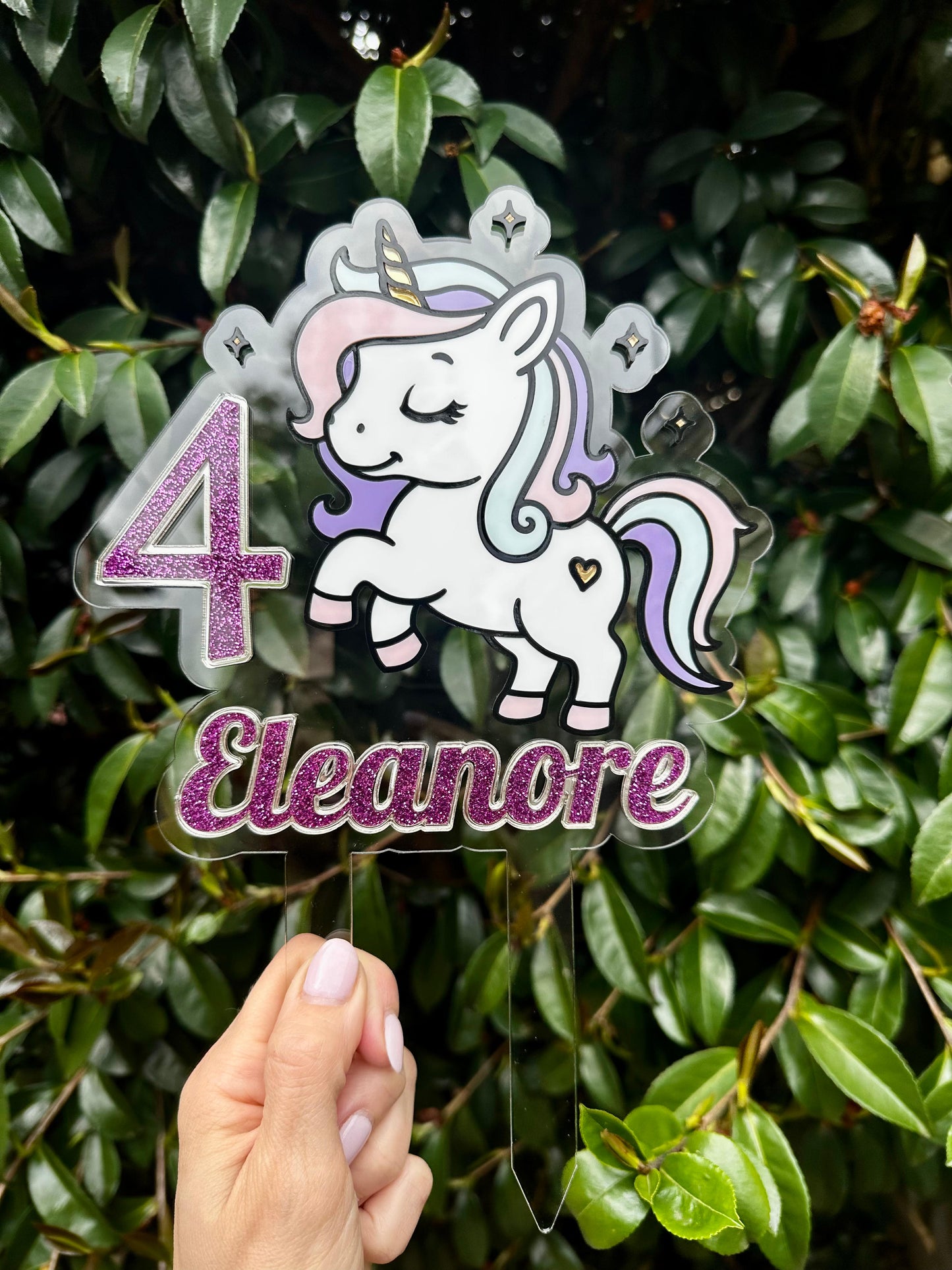 Personalised Unicorn Cake Topper