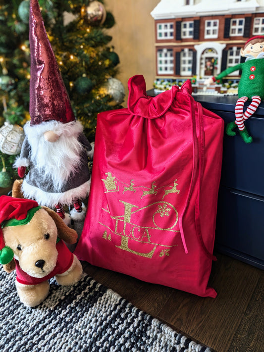 Personalised Velvet Santa Sack