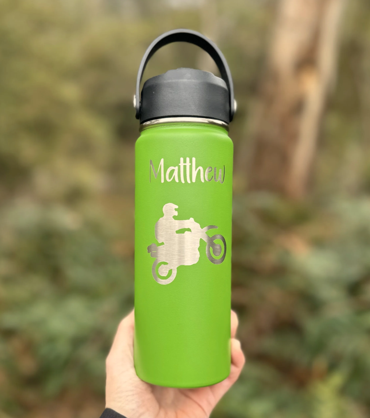 Insulated Motorbike Drink Bottle, Personalised Drink Bottle, Teacher Gifts, Kids Gifts, Personalised Gifts