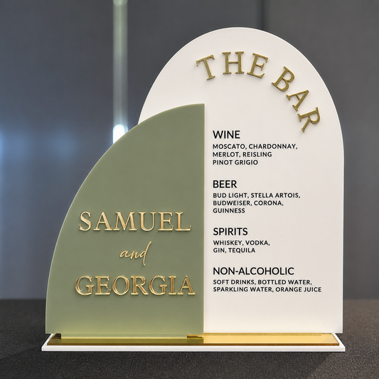 Bar Menu Acrylic Sign