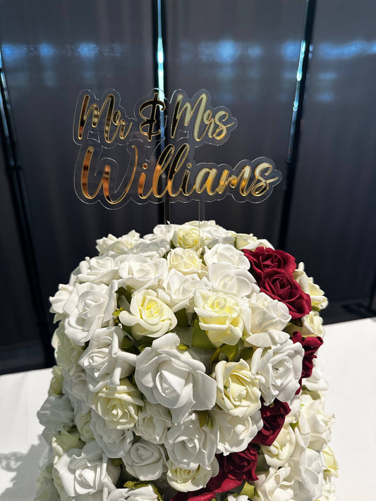 Personalised Wedding Cake Topper – Mr & Mrs *Surname*