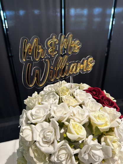 Personalised Wedding Cake Topper – Mr & Mrs *Surname*