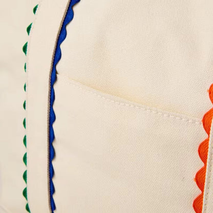 Canvas Tote Bag - Rainbow Trim