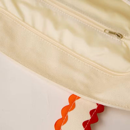 Canvas Tote Bag - Rainbow Trim