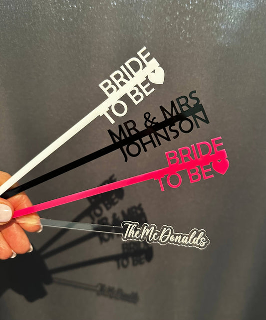 Personalised Acrylic Swizzle Sticks / Drink Stirrers