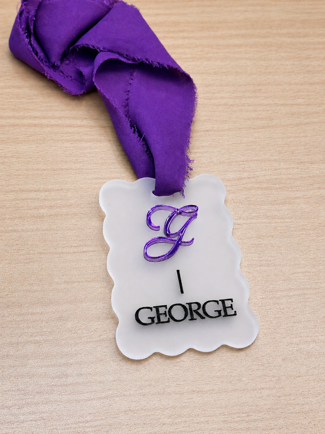 Personalised Acrylic Initial Place Card