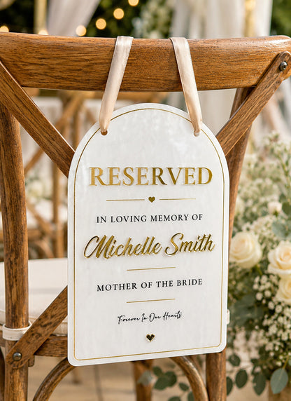 Personalised Memorial 'Reserved' Chair Sign