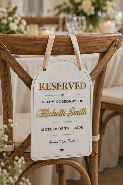 Personalised Memorial 'Reserved' Chair Sign